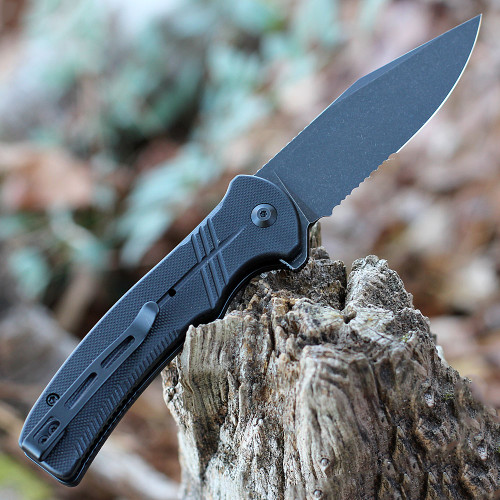 Civivi Cogent C20038D-2 Blackwashed Plain Edge, Purple G10 pocket