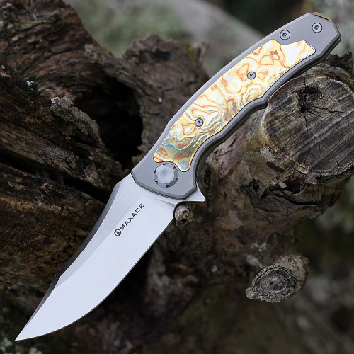 Maxace Halictus 2.0 | Titanium and Mokume| Knifeworks