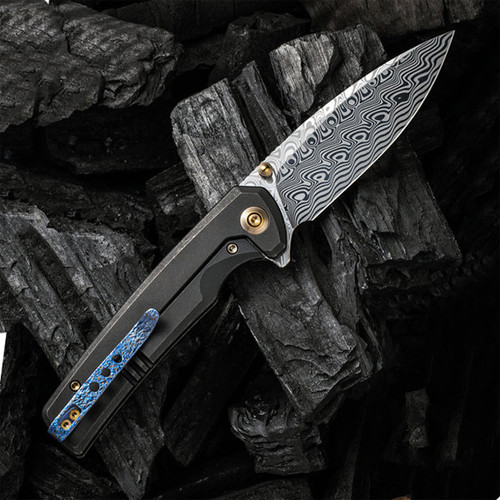 WE Knife Subjugator - Blk Ti (3.5" Hakkapella Damasteel) WE21014C-DS1