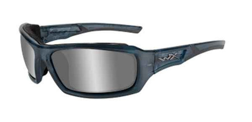 Wiley X Echo Silver Flash Smoke Grey Lens Smoke Steel Blue Lens