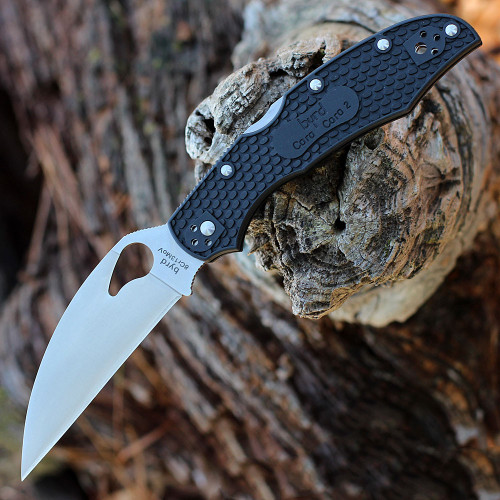 Byrd Cara Cara 2 (BY03PBKWC2) 3.83" 8Cr13MoV Satin Plain Wharncliffe Blade, Black FRN Handle