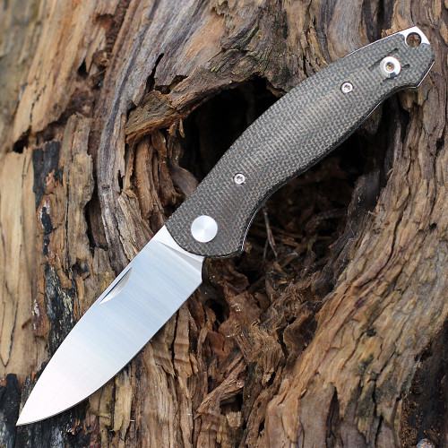 GiantMouse ACE Farley Slipjoint - Green Canvas Micarta - Knifeworks
