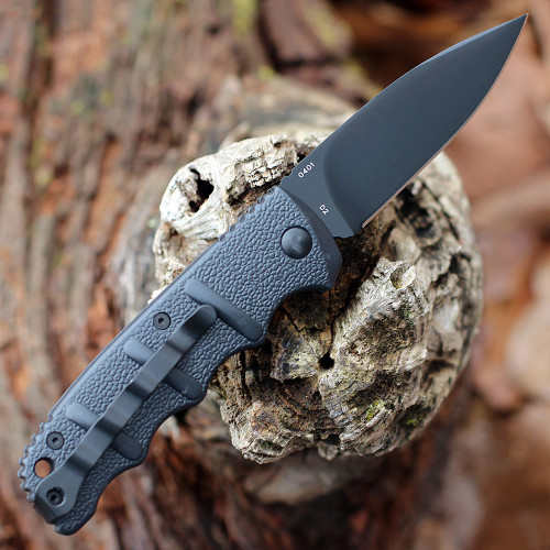 Boker Kalashnikov 74 Automatic (01KALS99N) 3.25" D2 Black Drop Point Plain Blade, Black Aluminum Handle