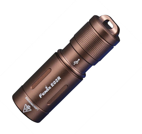 fenix e02r 200 lumen mini rechargeable keychain flashlight