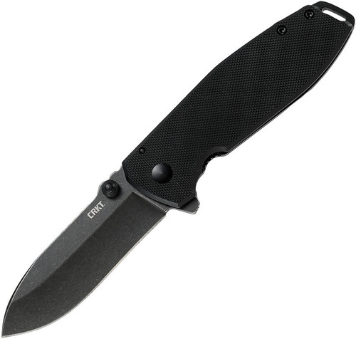 CRKT Squid XM A/O (CR2495K) 2.95" D2 Blackwashed Drop Point Plain Blade, Black G-10 Handle with Blackwashed Stainless Steel Back Handle