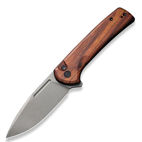 CIVIVI Conspirator Folding Knife (C21006-3)-3.48" Stonewash Nitro-V Drop Point Blade, Cuibourtia Wood Handle