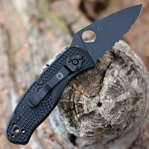 Spyderco Persistence Lightweight - Blk FRN (2.8" Blk Full Serrated) C136SBBK