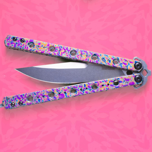 Flytanium Limited Edition "Kaleidoscope" Ti Handle Kit - Kershaw Lucha