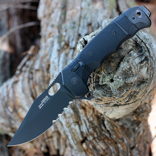 SOG Seal XR - Blk GRN (3.9" S35VN Blk Serrated) 12-21-05-57