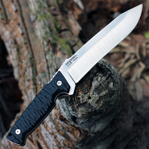 Cold Steel Razor Tek (CSFX65RZR) 6.5" 4116 SS Satin Recurve Plain Blade, Black GFN Handle, Black Secure-Ex Sheath