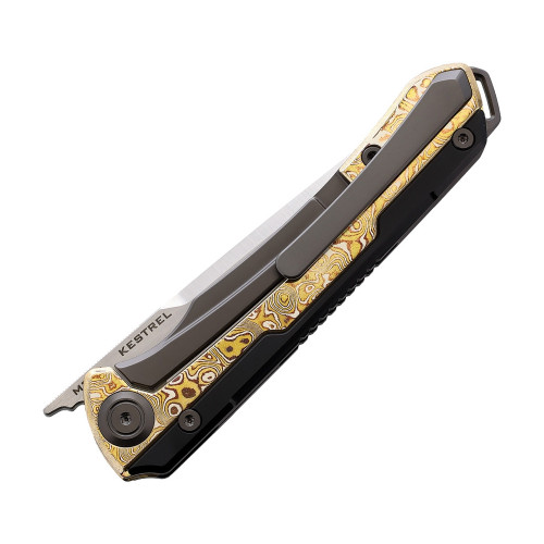 Maxace Kestrel Front Flipper - Mokume Ti (3.75" M390 Satin) MKT205