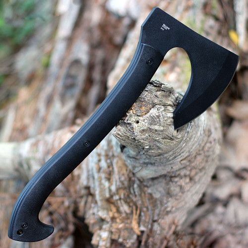 CRKT Skeggox Axe (CR2917) 4.83" SK-5 Black Powder Coated Axe Head, Black Glass Reinforced Nylon (GRN) Handle w/ Black Thermoplastic Sheath, Designed by James Williams