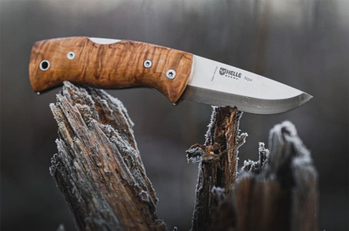 Helle Nipa Folding Knife - Curly Birch w/Clip (2.75" 12C27 SS) - NIPA