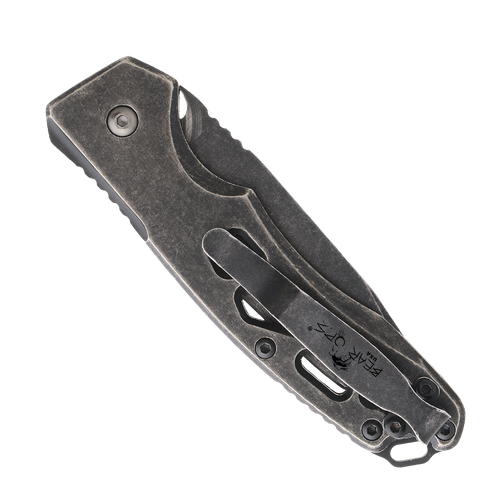Bear Ops Bold Action XI Button Lock Automatic Knife ( BCAC1200TISW) - 2.87" 154CM Stainless Tanto Blade, Black Stonewash Titanium Handle
