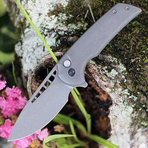 WE Mini Malice Button Lock -Gry Ti (2.98" Gry SW CPM 20CV)  WE054BL-2