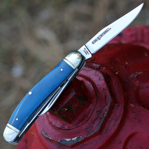 Cold Steel Gentleman's Stockman (FL-GSTKM-B) 8Cr13MoV Blades, Blue Bone Handle, Traditional Style Pocket Knife