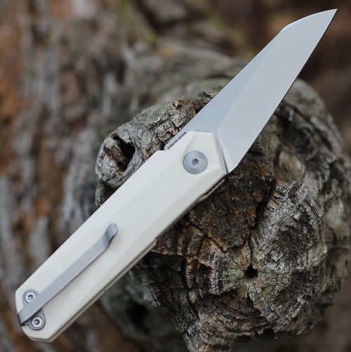 CIVIVI Ki-V Plus Front Flipper - Ivory G10 (2.52" Nitro-V Satin BB) C20005B-2