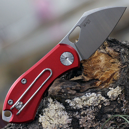 GiantMouse ACE Nibbler (NIBBLER-ALU-RED) - 2.00in N690 Satin Plain Blade, Red Aluminum Handle