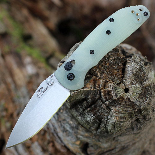 Blackstone Valley Knifeworks Custom Crow Folding Knife 3 Two-Tone 154CM  Blade, Contoured Titanium Handles - KnifeCenter - Discontinued