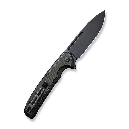 CIVIVI Voltaic (C20060-3) - 3.44" 14C28N Drop Point Black Stonewashed Blade,  Stainless Steel With Dark Green Micarta Inlayed Handle