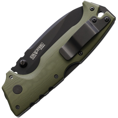 Cold Steel AD-10 (CS28DDODBK) 4" CPM S35VN Drop Point Black Plain Blade, Olive Drab Green G-10 Handle