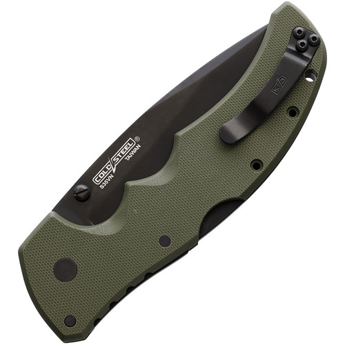 Cold Steel Recon 1 (CS27BSODBK) - 4.00" S35VN Black DLC Coated Spear Point Blade, Olive Drab Handle w/ Tri-Ad Lock