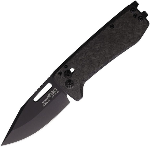 SOG Ultra Xr XHP (SOG12630557) 2.80 in Black S35VN Clip Point Plain Blade, Carbon Fiber Handle