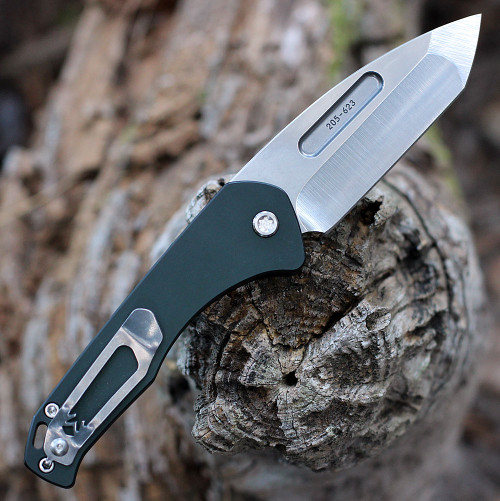 Medford Praetorian Swift Automatic  (MD206STT40AG) - 3.37" Tumbled CPM-S35VN Tanto Plain Blade, OD Green Aluminum Handle