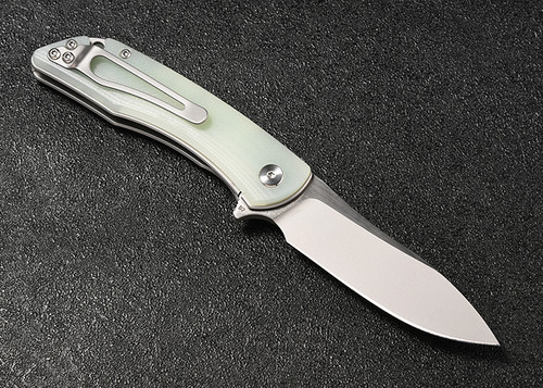 CMB Blaze Folding Knife (CMP06J) 3.22 in Sandblast+Satin D2, Jade G-10 Handle