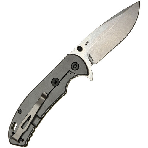 Skif Knives Sturdy(420SE3G) 3.75 Stonewash 9Cr18MoV Drop Point Plain Blade OD Green G10 Handle w/Gray Stainless Handle
