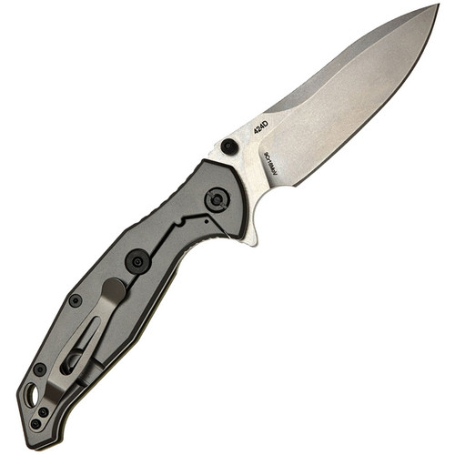 Skif Knives Adventure (4424EG) 4.0 Stonewash 9Cr18MoV  Drop Point Plain Blade, OD Green G10 Handle w/Gray Stainless Handle