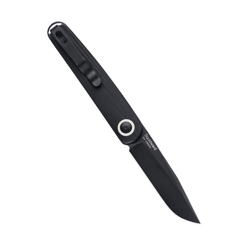 Kizer Squidward (V3604C2) 2.75" 154CM Black Drop Point Plain Blade, Black G-10 Handle