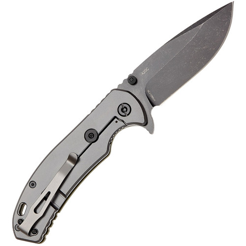 Skif Knives Sturdy (42SEBG) 3.75 Black Stonewash 9Cr18MoV Drop Point Plain blade, Black G10 Handle w/Gray Stainless Handle