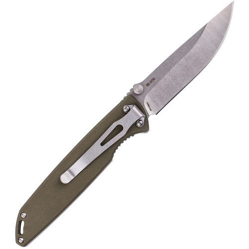 Skif Knives Stylus (IS-009OG) 3.5" Stonewash 8Cr12MoV Drop Point Plain Blade, Olive Drab G-10 Handle