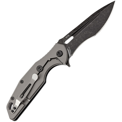 Skif Knives Defender(423SEB) 3.75 Balck Stonewash 9Cr18MoV Drop Point Blade,Black G10 Handle w/ Gray Stainless Handle