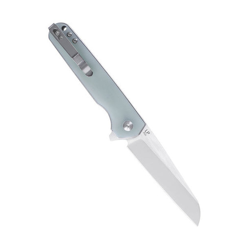 Kizer LP (V3610C2) 3.43" 154CM Satin Reverse Tanto Plain Blade, Jade G-10 Handle