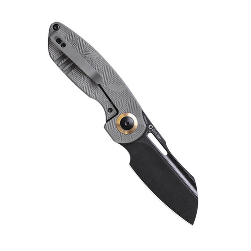 Kizer October Folding Knife (KI3569A2) 2.875 in Blackwash CPM 20CV Sheepsfoot Blade, Titanium Handle