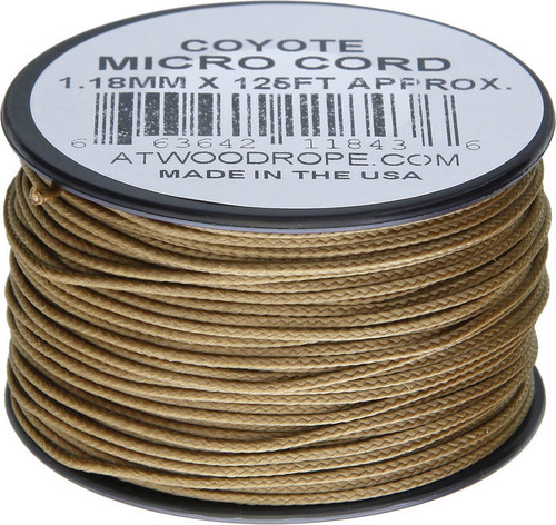 Atwood Rope MFG .90mm Micro Cord 125t- Coyote (RG1290)