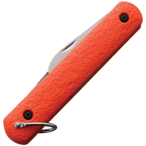 Colonial Knife Company Auto Rescue Knife (COLM724) 3" 1095 Satin Plain Clip Point Blade, Orange Poly Handle With Bail Loop