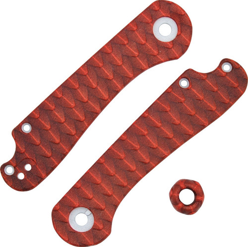 Chroma Scales Red (CHR10041318) Textured Nylon PA12 Construction - Made for Civivi Elementum - Matching Bead Included
