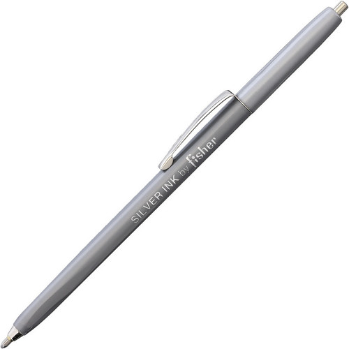 Fisher Space Pressurized Stick Pen (FP362633) Silver Ink, Silver Barrel, Silver Clip