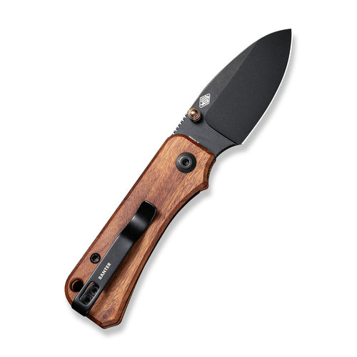 Civivi Baby Banter Thumb Stud Knife (C19068SB-2) 2.34" Black Stonewashed Nitro-V Plain Drop Point Blade, Cuibourita Wood Handle