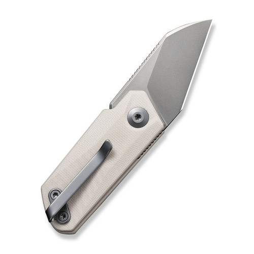 Civivi Ki-V Slip Joint (C2108C) 1.55" Silver Bead Blasted 9Cr18MoV Plain Reverse Tanto Blade, Ivory G10 Handle