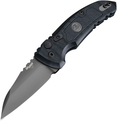 Hogue A01 Microswitch Automatic (HO16102) 2.75" Wharncliffe 154CM Grey Cerakote Finish Blade, Black G-10 Frame
