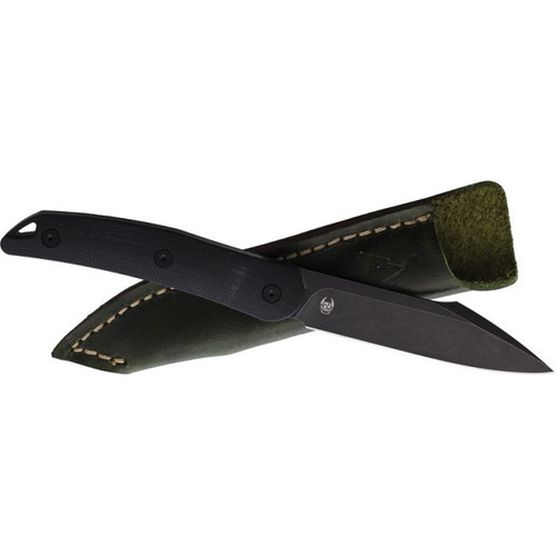 CMB Kisame Fixed Blade Knife (CMBFB01D) 3.50" 14C28N Black Harpoon Plain Blade, Black G-10 Handle