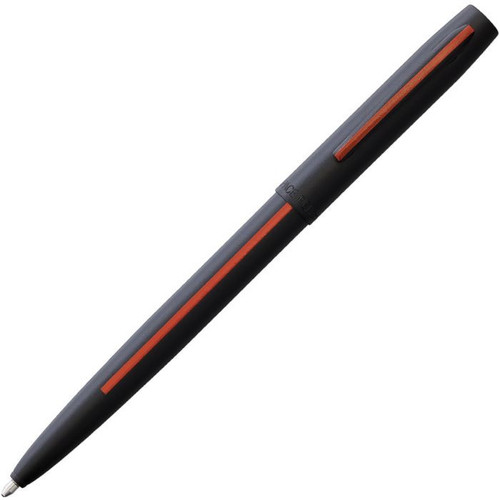 Fisher Space Pens Cap-O-Matic Space Pen Firefighter (FP841152) PR4 Black Ink, Matte Black with Red Stripe Barrell, Matte Black Cap, Red Plated Clip