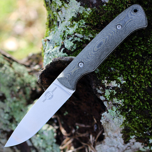 White River Knives Small Game Knife Natural Burlap Micarta hunting knife,  Owen Baker Jr. design