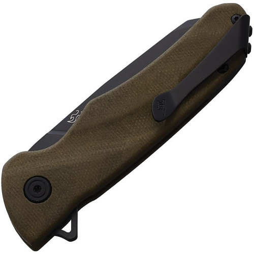 Buck Knives Sprint Ops (BU843GRS) 3.13" S45VN Black Cerakoted Reverse Tanto Plain Blade, Green Micarta Handle