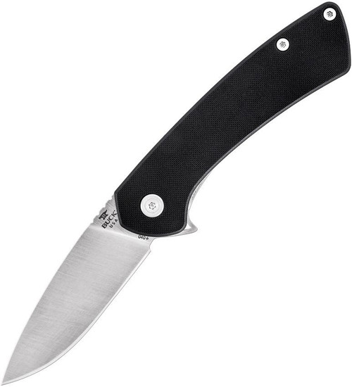 Buck Knives Onset (BU040BKS) 3.38" S45VN Satin Drop Point Plain Blade, Black G-10 Handle, Stainless Back Handle
