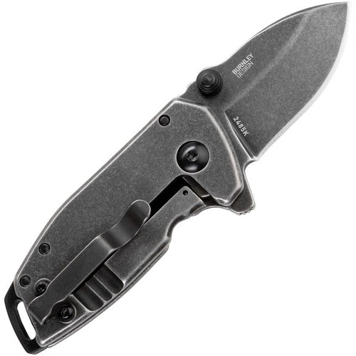 CRKT Squid Compact A/O (CR2485K) 1.75" 8Cr13MoV Blackwashed Spear Point Plain Blade, Blackwashed Stainless Steel Handle
